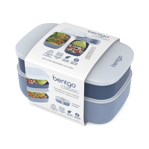 Bentgo Classic All-In-One Classic Stackable Lunch Box, 2 ct