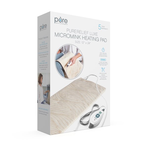 Pure Enrichment PureRelief Luxe Micromink Electric Heating Pad