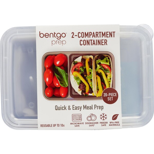 Bentgo Prep 2-Compartment Container, 10 ct