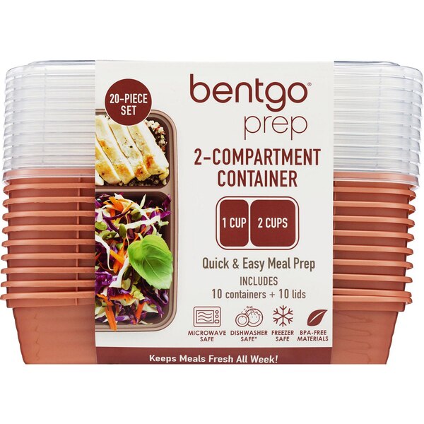 Bentgo Prep 2-Compartment Container, 10 ct