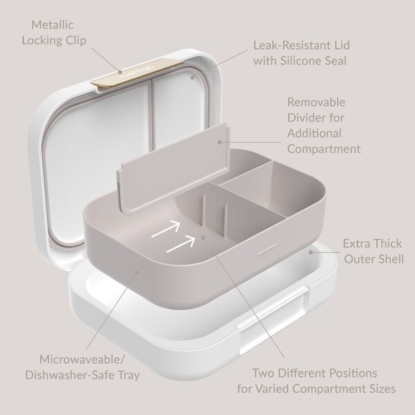 Bentgo Modern Leak-Resistant Lunch Box, White