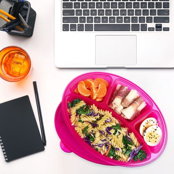 Bentgo EasyLunchboxes 4-compartment Oval Bento Lunch Box, 4 ct