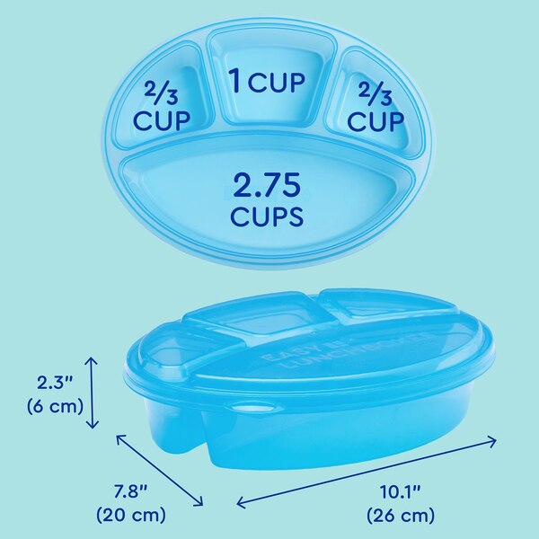 Bentgo EasyLunchboxes 4-compartment Oval Bento Lunch Box, 4 ct