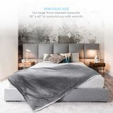 Pure Enrichment PureRelief Plush Heated Throw Blanket, Gray, thumbnail image