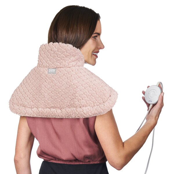 Pure Enrichment PureRadiance Neck & Shoulder Luxury Heating Pad, 16" x 22", Rose Quartz