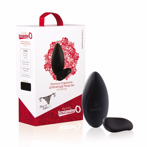My Secret Screaming O Premium Ergonomic Remote Black Panty Set