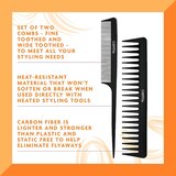 Cantu Style Carbon Fiber Combs, Black, 2 CT, thumbnail image