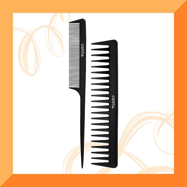 Cantu Style Carbon Fiber Combs, Black, 2 CT