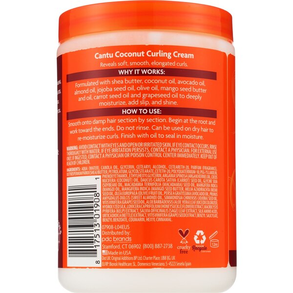 Cantu Shea Butter for Natural Hair Coconut Curling Cream, 25 OZ