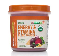 BareOrganics Energy and Stamina Blend Powder, 8 OZ