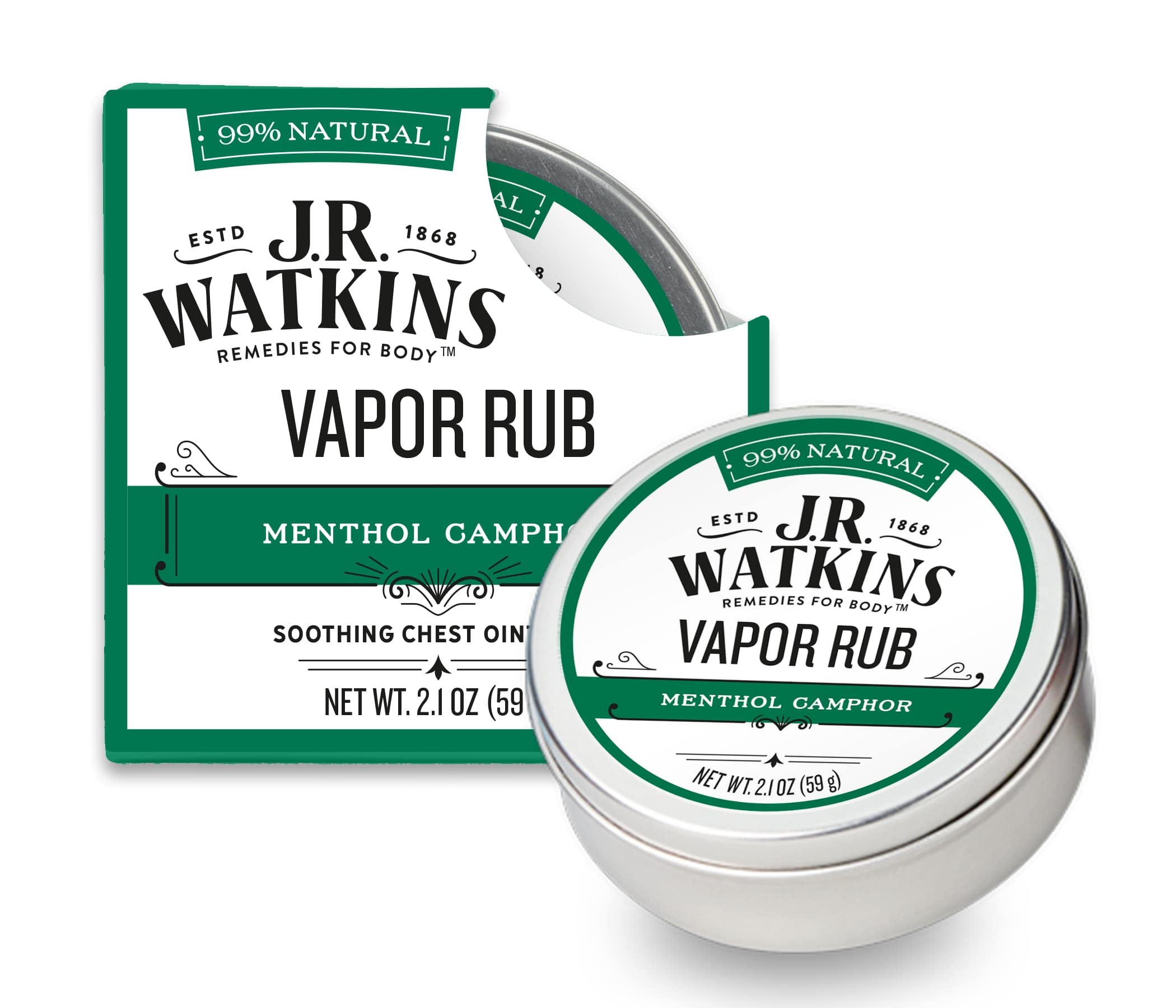 J.R. Watkins Vapor Rub + Menthol Camphor, 2.1 OZ