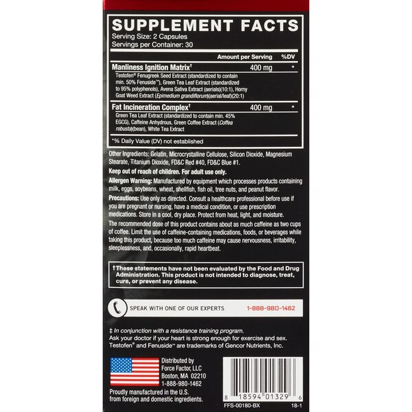 Force Factor Test X180 Alpha, 60 CT