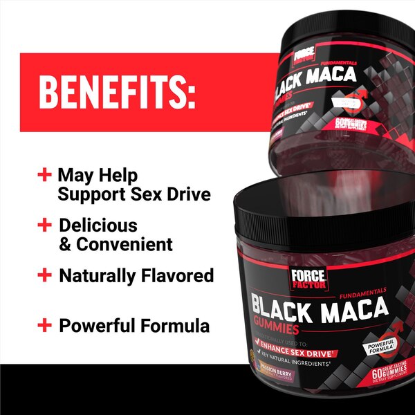 Force Factor Black Maca Gummies, 60 CT