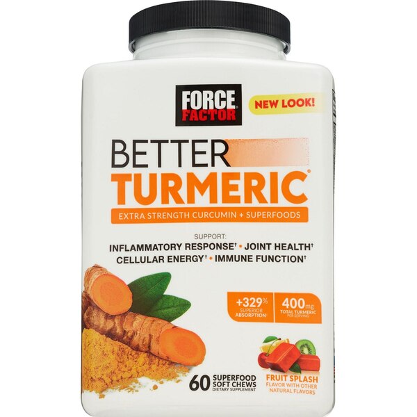 Force Factor Better Turmeric Soft Chews, Fruit Splash, 60 CT