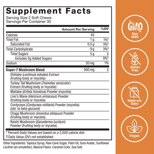 Force Factor, Modern Mushrooms Soft Chews, Cinnamon Roll, 60 CT