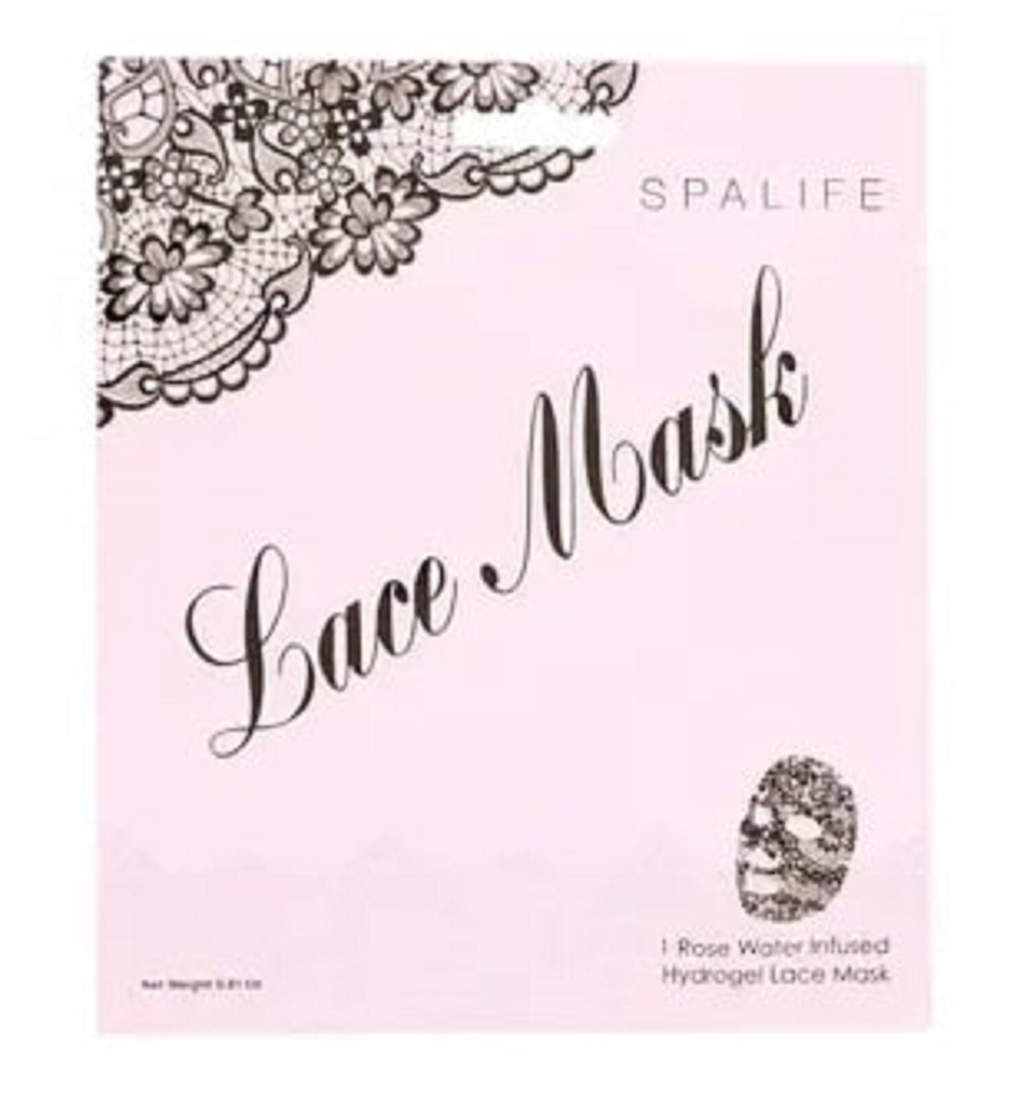 Spa Life Rose Water Infused Hydrogel Lace Facial Mask, 10CT