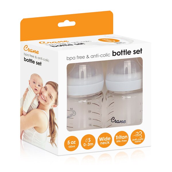 Crane Tritan Baby Bottles - 2 Pack