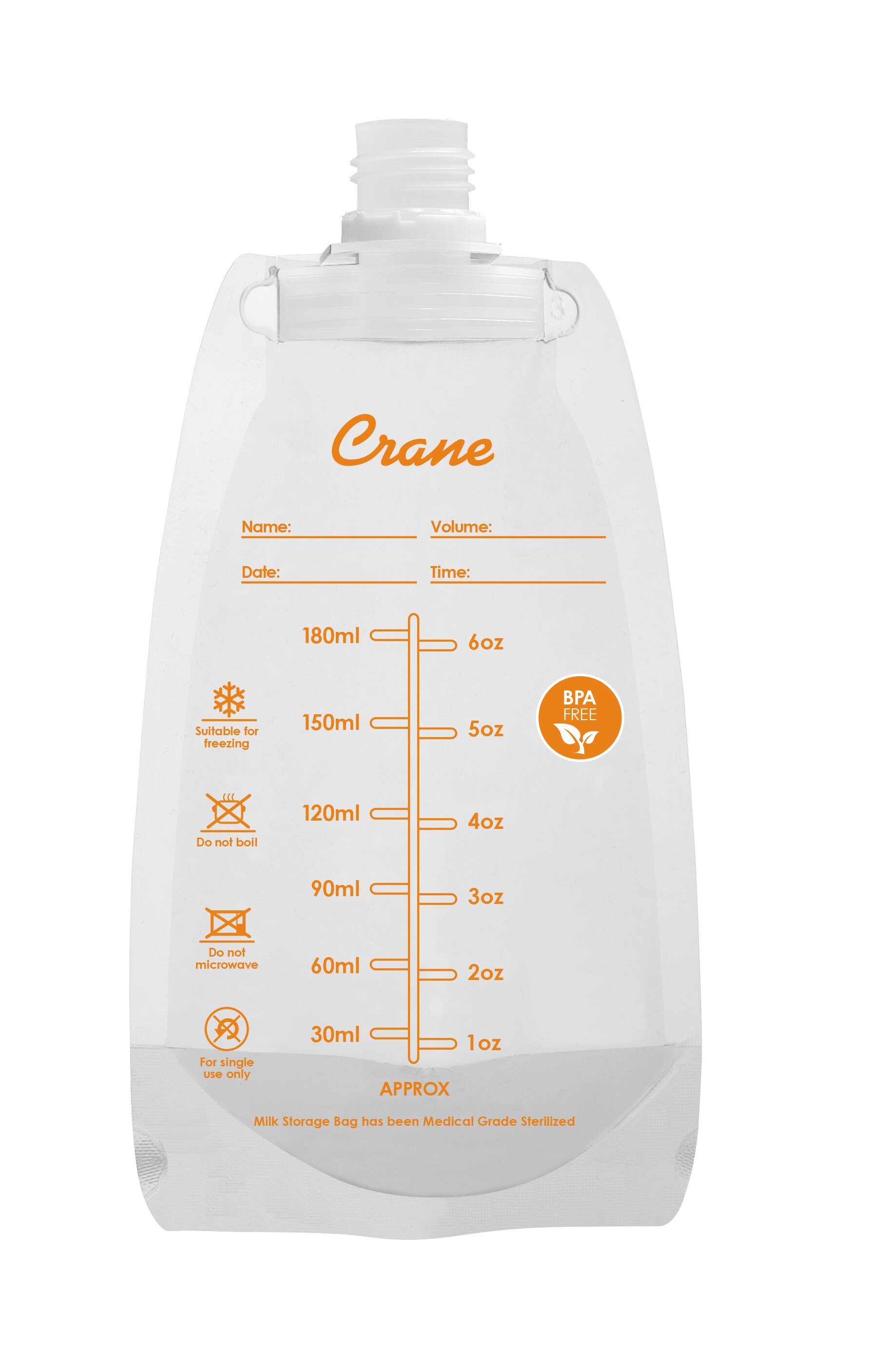 Crane Milk Storage Bags - 30 Bags
