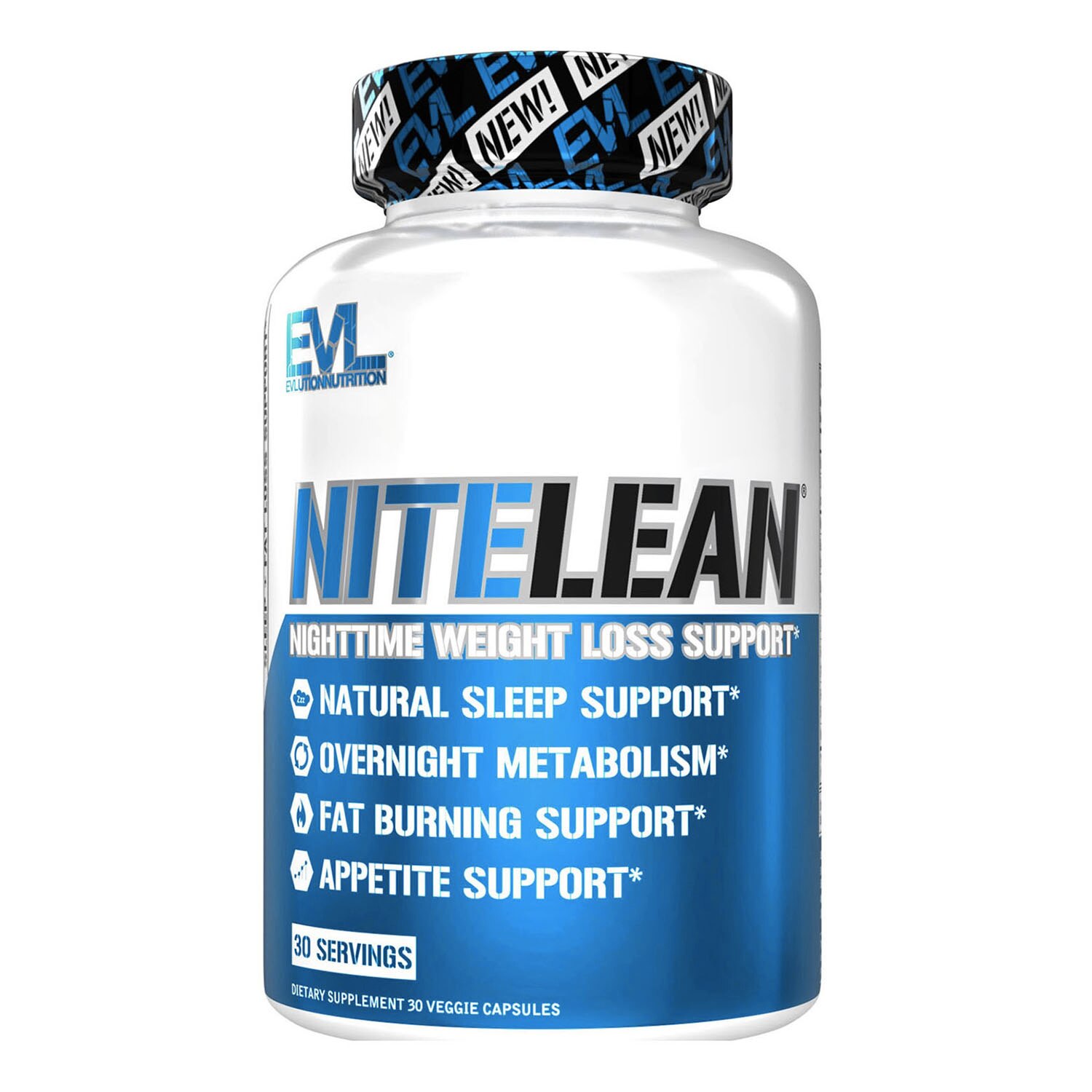 Evlution Nutrition NiteLean Nighttime Weight Loss Support Capsules, 30 Servings
