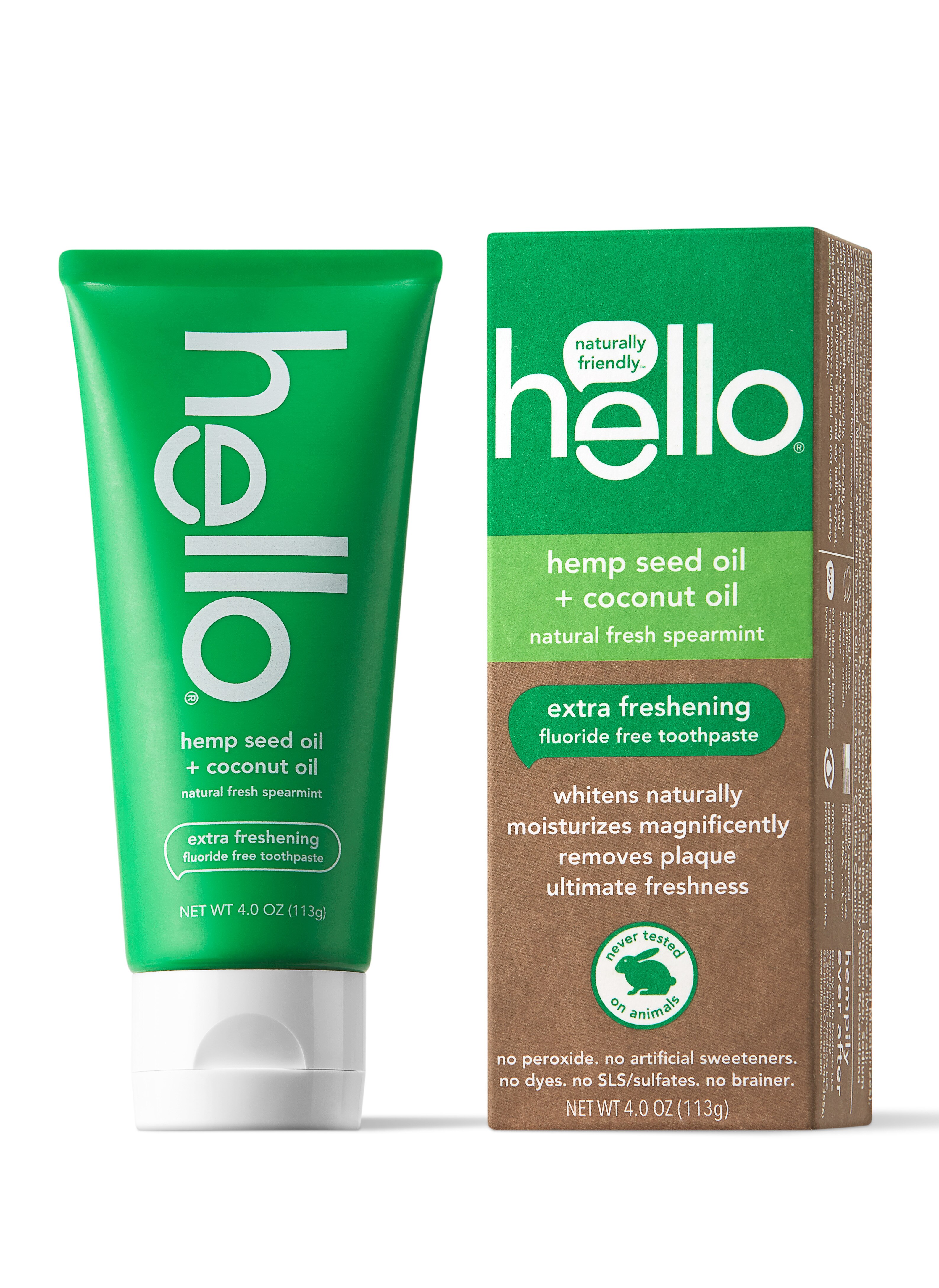 Hello Hemp Seed Oil Fluoride Free Toothpaste, 4 OZ
