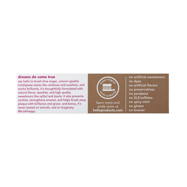 hello Kids Unicorn Sparkle Fluoride Toothpaste for ages 2+, Bubble Gum