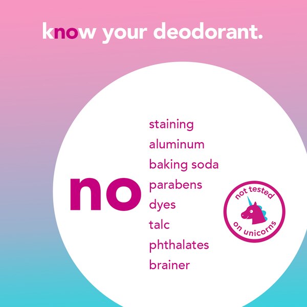 hello Unicorn Aluminum Free 24-Hour Deodorant Stick, Shea Butter, 2.6 OZ