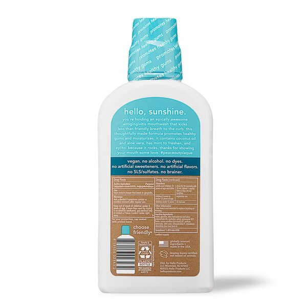 hello Peace Out, Plaque Antigingivitis Mouthwash, Natural Mint, 16 OZ
