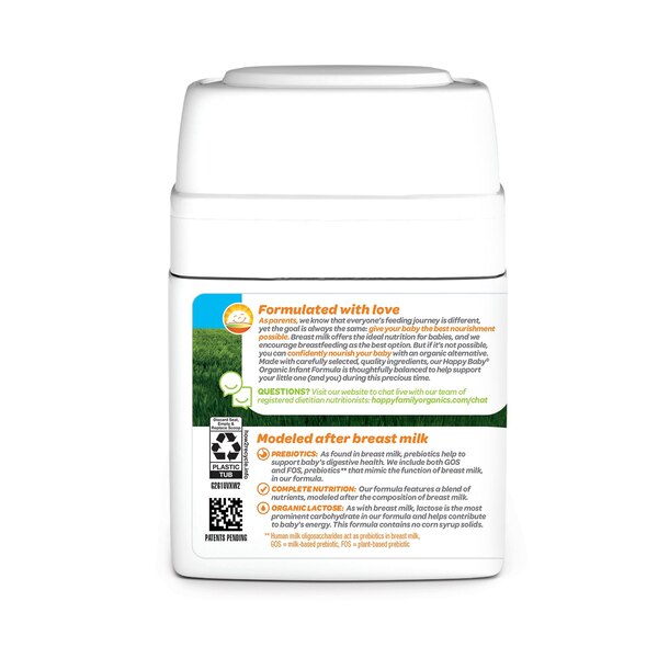 Happy Baby Organic Stage 1 Infant Formula with Iron Powder, 21 OZ