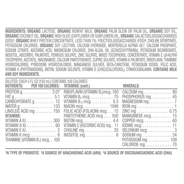 Happy Baby Organic Stage 1 Infant Formula with Iron Powder, 21 OZ