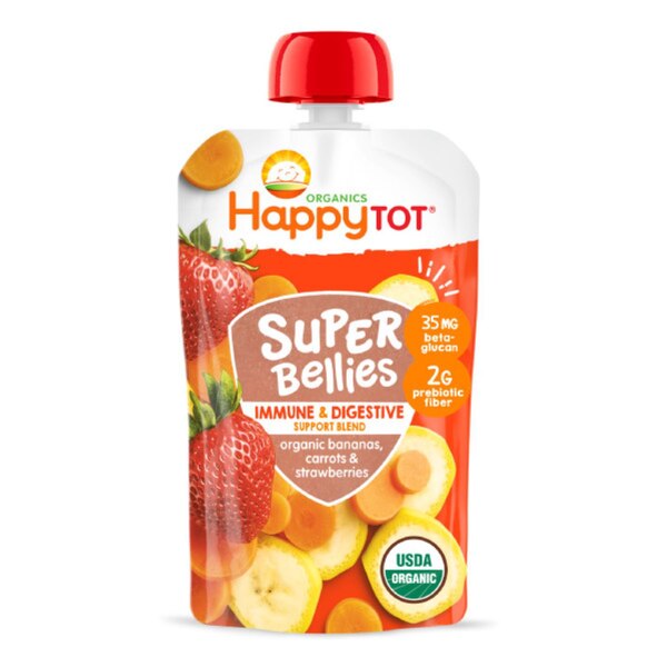 Happy Family Stage 4 Banana, Carrot, Strawberry Pouch, 4 OZ