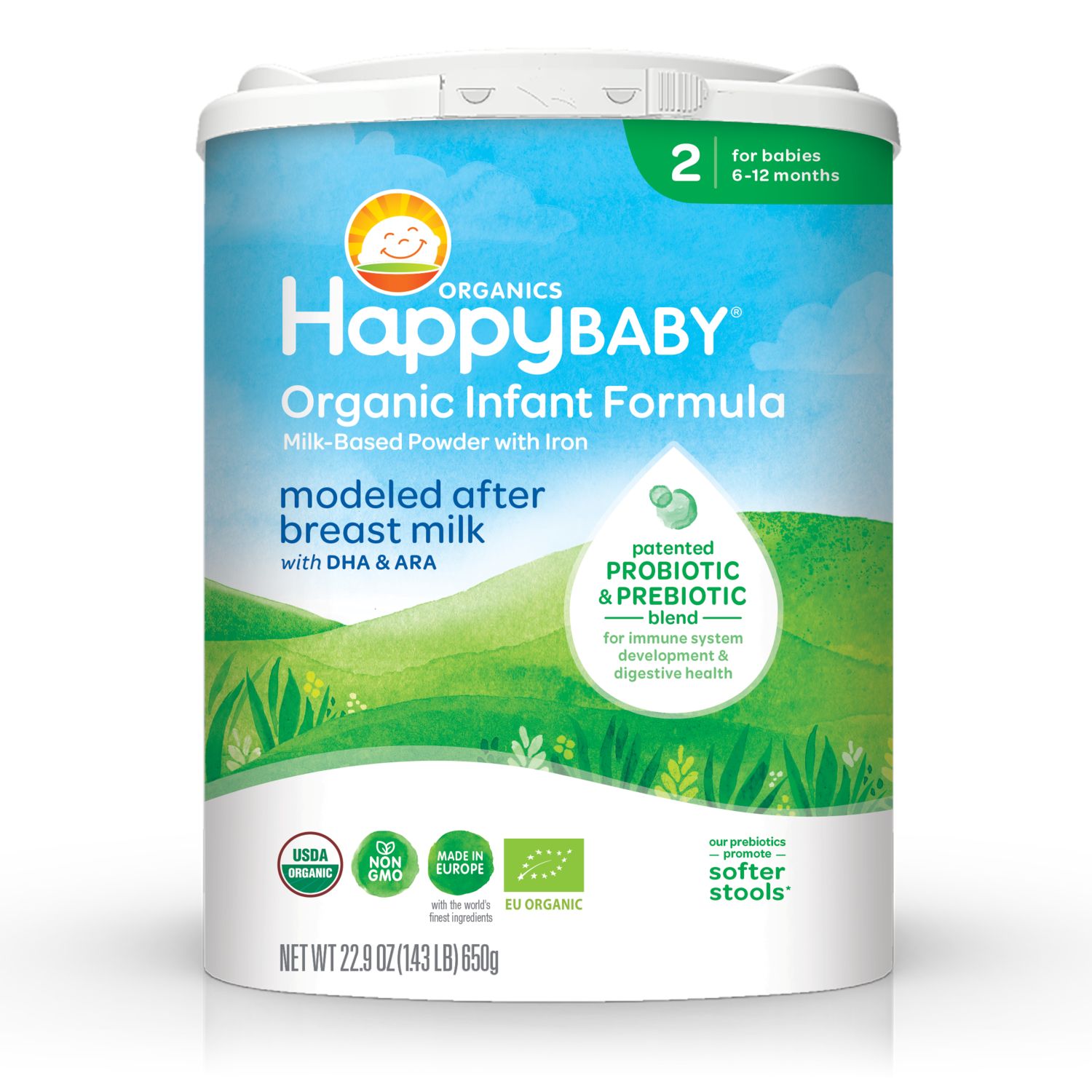 Happy Baby Organic Infant Formula Powder, 22.9 OZ, Stage 2