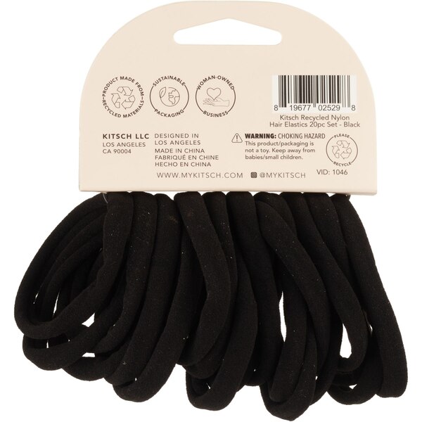 Kitsch Eco-Friendly Nylon Elastics 20pc set - Black	