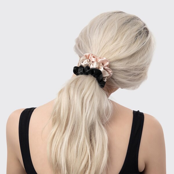 Kitsch Assorted Satin Sleep Scrunchies, Assorted Colors, 5 CT
