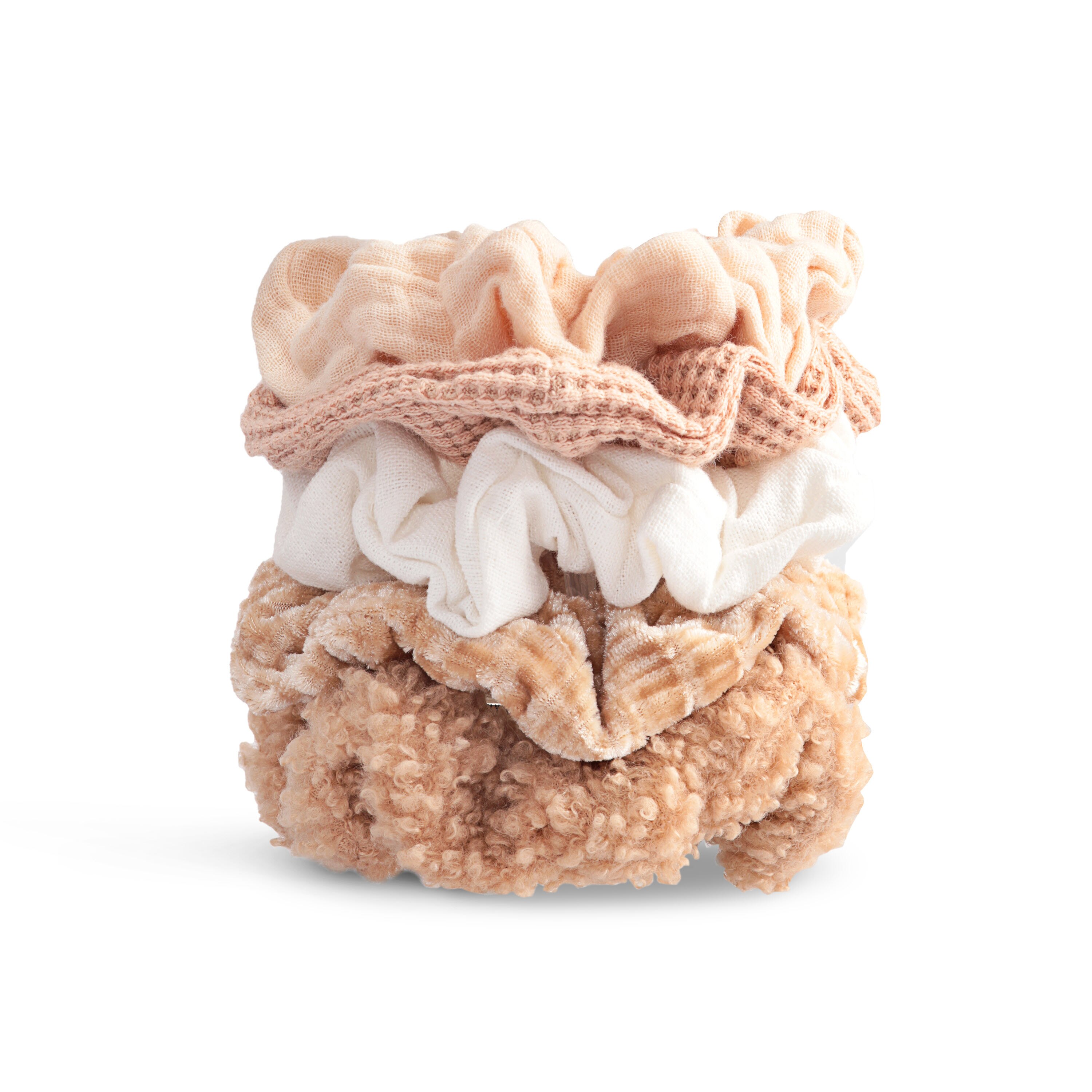 Kitsch Assorted Textured Scrunchies, 5CT