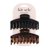 Kitsch Recycled Plastic Claw Clips, Black/Brown, 2 CT, thumbnail image