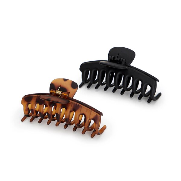 Kitsch Recycled Plastic Claw Clips, Black/Brown, 2 CT