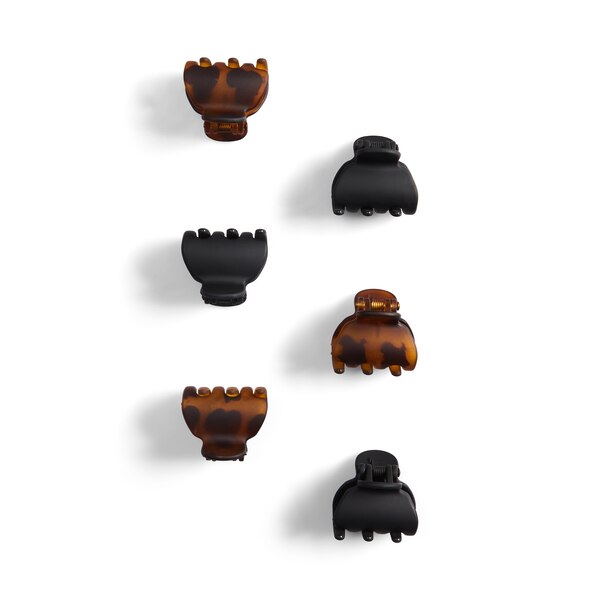 Kitsch Recycled Plastic Claw Clip, Black/Brown, 6 CT