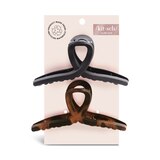 Kitsch Recycled Plastic Large Loop Claw Clips, Black/Brown, thumbnail image