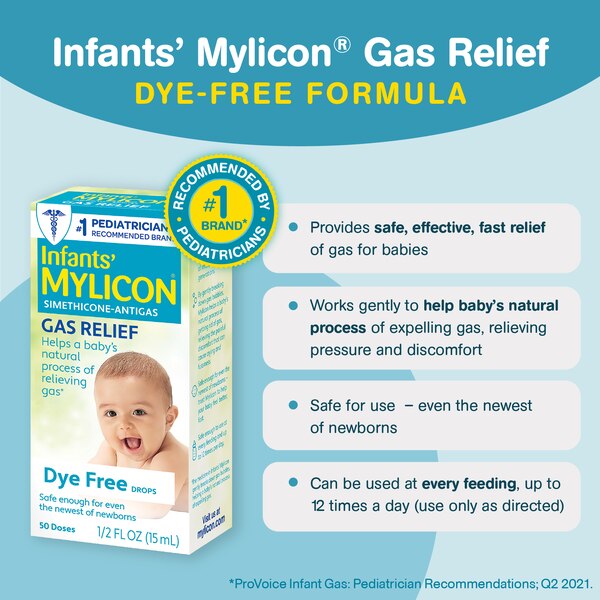 Mylicon Infant Gas Relief Drops Dye Free, .5 OZ