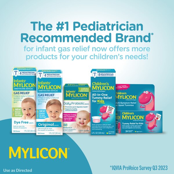 Children's Mylicon All-in-One Tummy Relief for Kids, Bubble Gum Flavor, 4 OZ