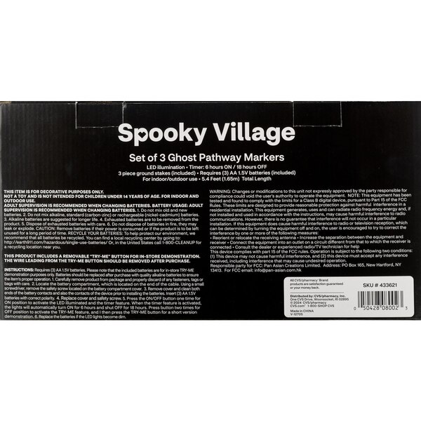 Spooky Village Ghost Pathway Markers, Set of 3, 16 in