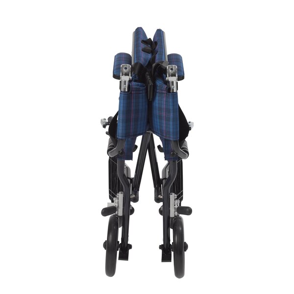 Drive Medical Fly Lite Ultra Lightweight Transport Wheelchair, Blue