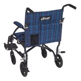 Drive Medical Fly Lite Ultra Lightweight Transport Wheelchair, Blue, thumbnail image