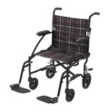 Drive Medical Fly Lite Ultra Lightweight Transport Wheelchair, Blue, thumbnail image 1 of 5