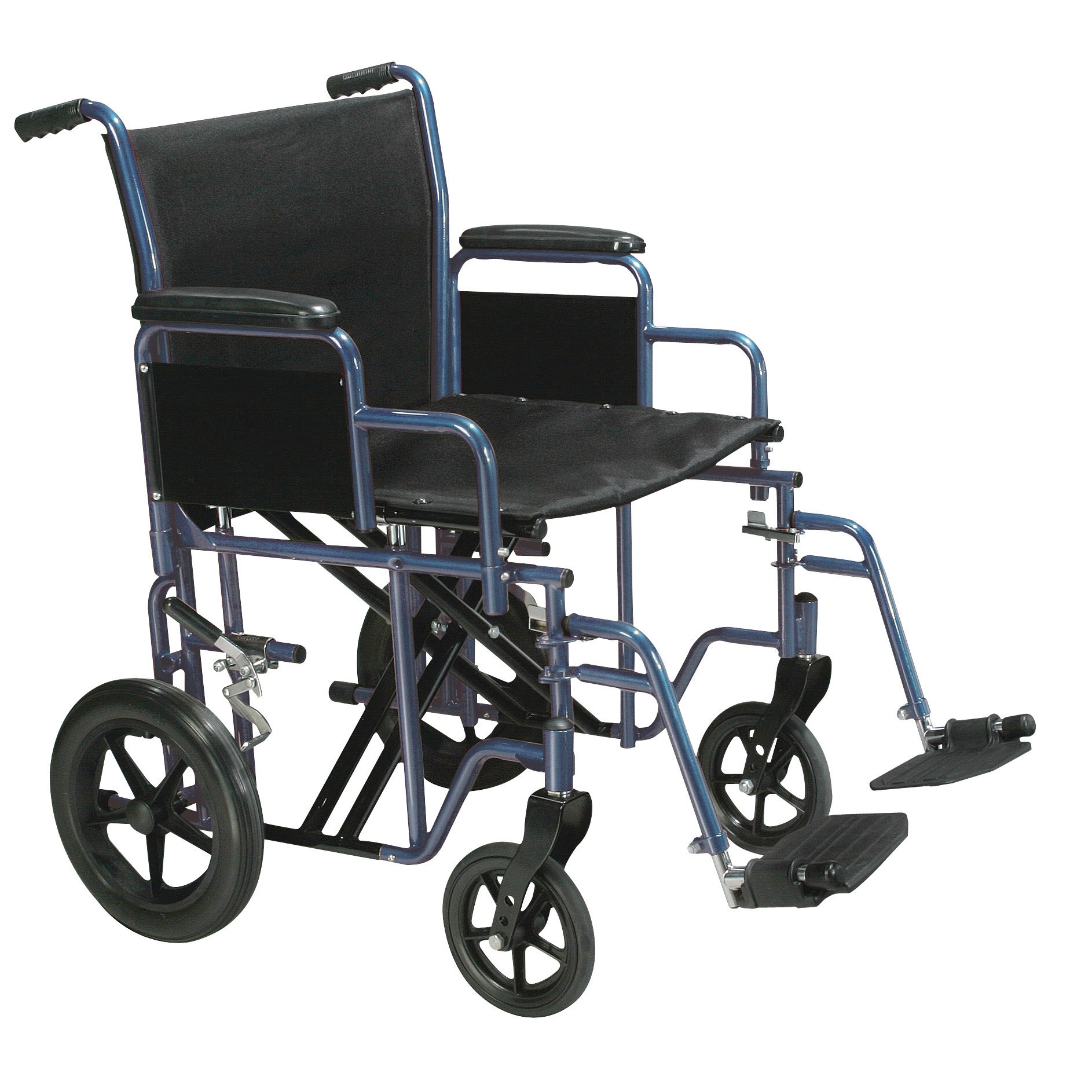 Drive Medical - Silla de traslado resistente, uso bariátrico, con reposapiés oscilantes, asiento de 22