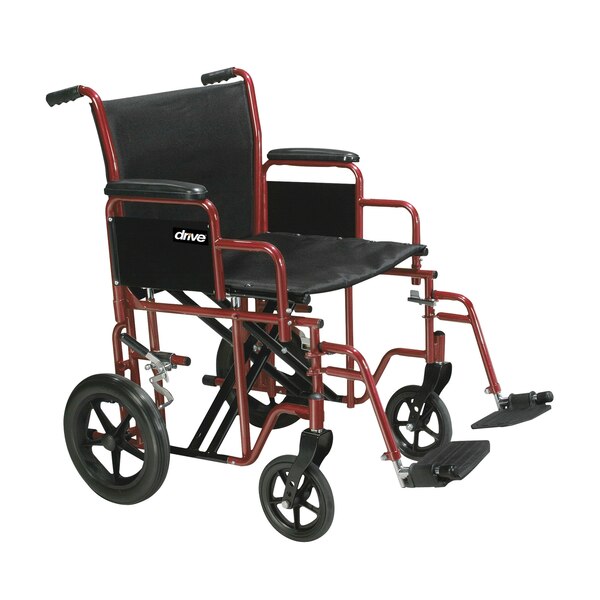 Drive Medical Bariatric Heavy Duty Transport Wheelchair with Swing Away Footrest