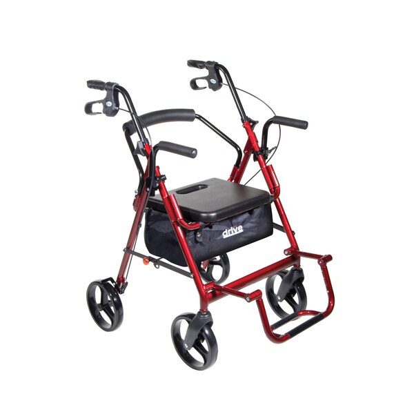 Drive Medical Duet Dual Function Transport Wheelchair Rollator Rolling Walker