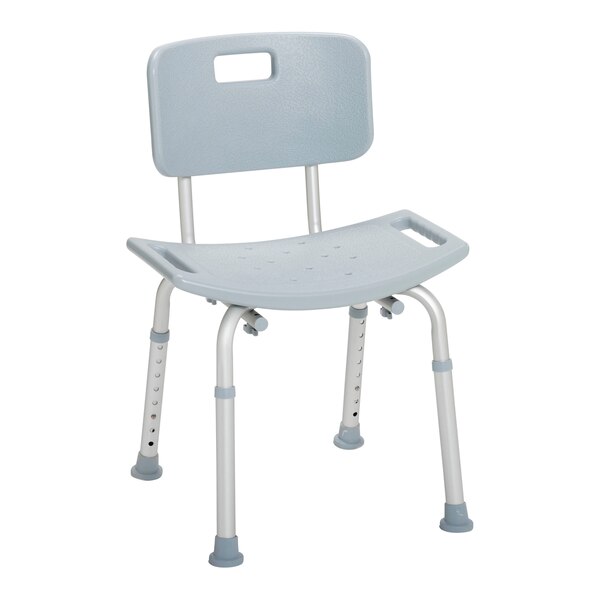 Drive Medical - Silla tipo banco de seguridad para ducha/bañera con respaldo, gris