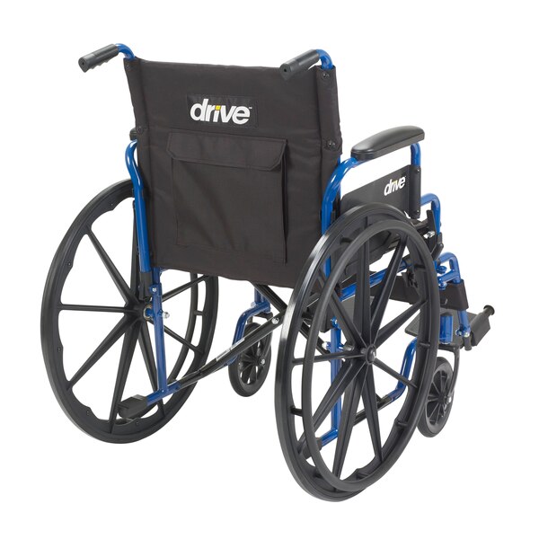 Drive Medical Blue Streak Wheelchair with Flip Back Desk Arms, Swing Away Footrests