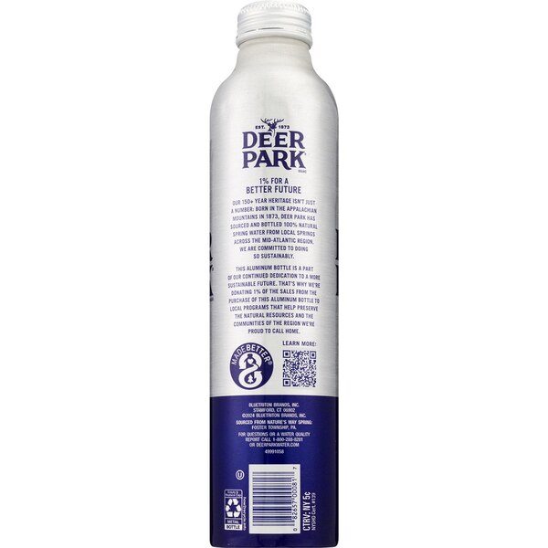 Deer Park, Spring Water Aluminum Bottle, 25 oz 